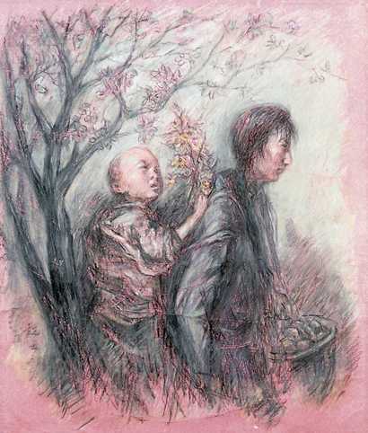 李超士 60年代作 迎春花